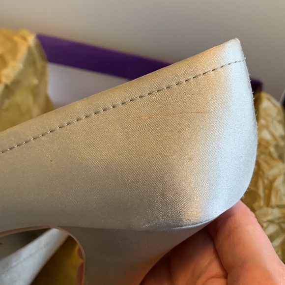 Madden Girl - silver satin pumps, size 7.5, 2.5” heel, worn once - Picture 9 of 9